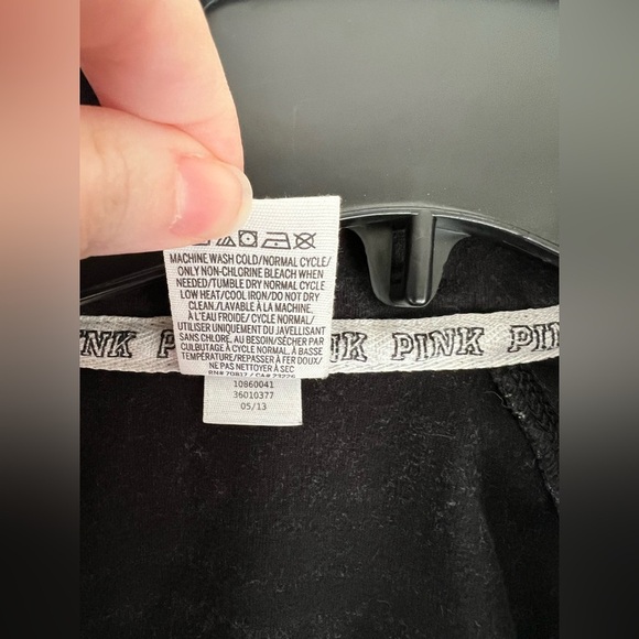 VS Victoria secret pink black‎ white Aztec zip up light sweatshirt L large - Picture 5 of 7